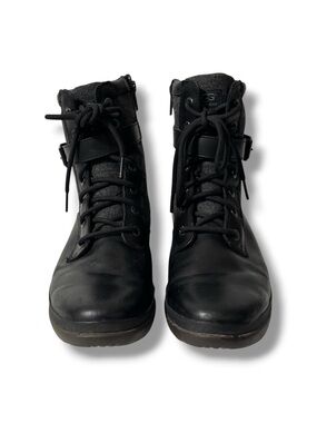 UGG Kesey Fashion Boots Women’s Size 8.5 Black Leather Round Toe Ankle Boots
